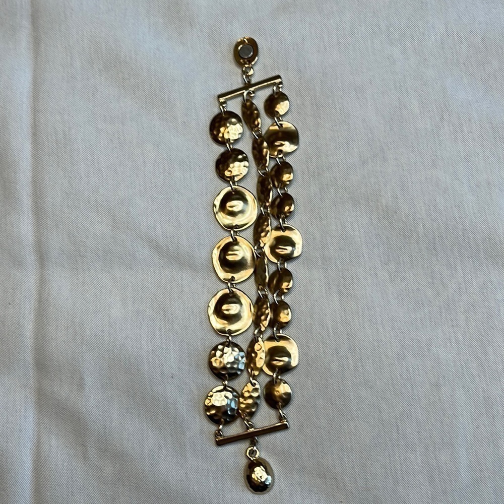 Chunky Gold Bracelet | Multi Strand Statement | Magnetic Clasp | Bold Glam - Picture 6 of 9
